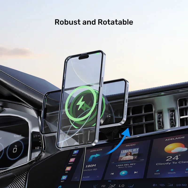 Unitek Qi2 Magnetic Wireless Car Charger Black Unitek Qi2 Magnetic Wireless Car Charger Black