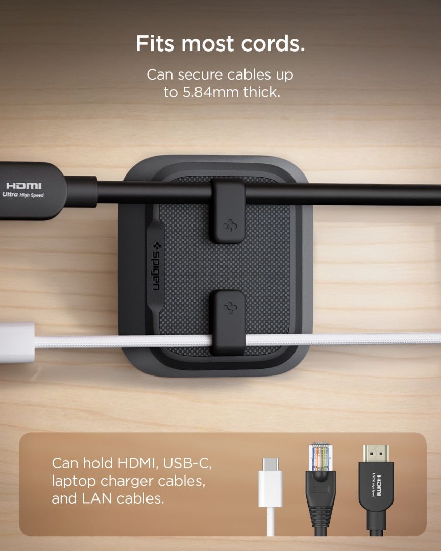 Spigen Magnetic Cable Holder Black