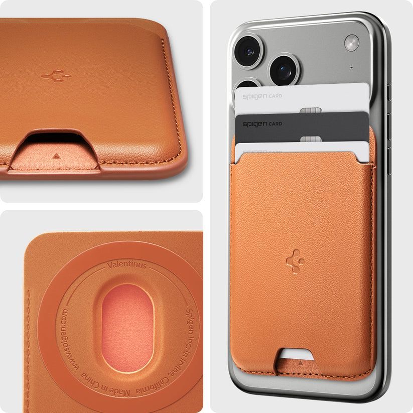 Spigen Valentinus MagSafe Wallet 3 Card Metallic Orange Spigen Valentinus MagSafe Wallet 3 Card Metallic Orange
