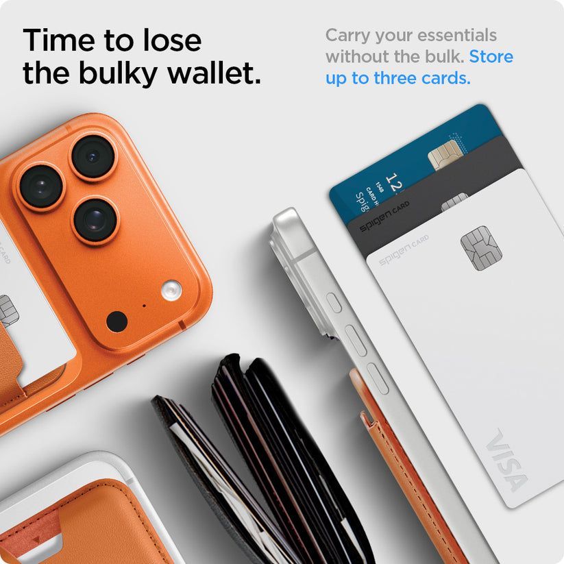 Spigen Valentinus MagSafe Wallet 3 Card Metallic Orange Spigen Valentinus MagSafe Wallet 3 Card Metallic Orange