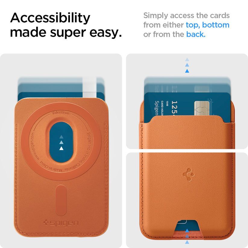 Spigen Valentinus MagSafe Wallet 3 Card Metallic Orange Spigen Valentinus MagSafe Wallet 3 Card Metallic Orange