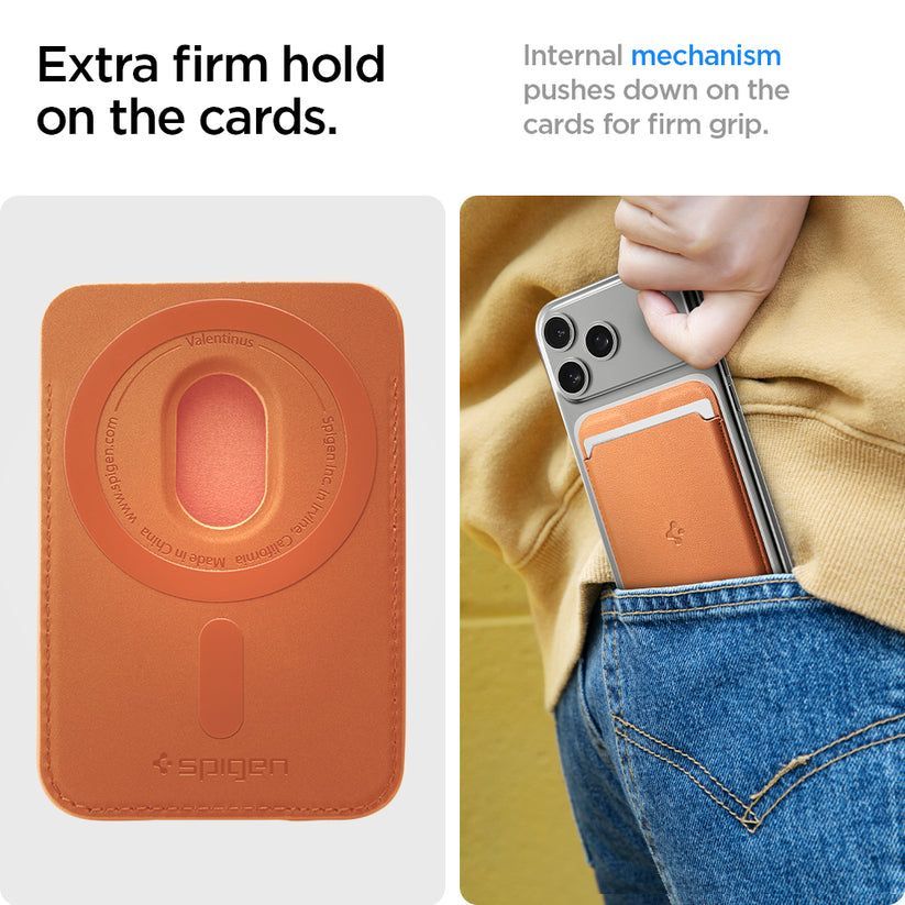 Spigen Valentinus MagSafe Wallet 3 Card Metallic Orange Spigen Valentinus MagSafe Wallet 3 Card Metallic Orange