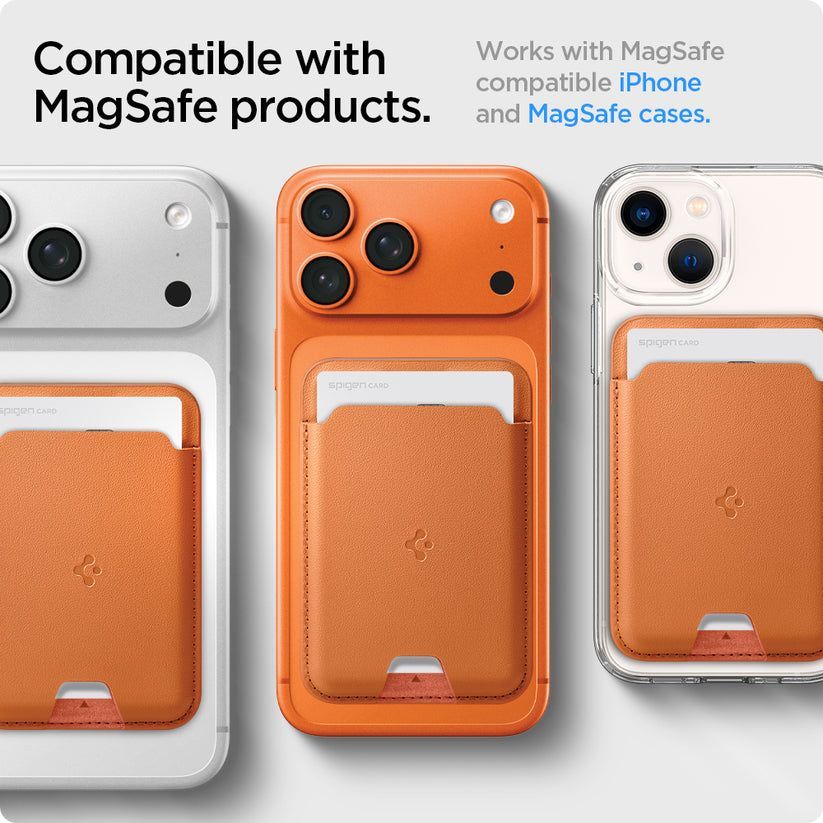Spigen Valentinus MagSafe Wallet 3 Card Metallic Orange Spigen Valentinus MagSafe Wallet 3 Card Metallic Orange