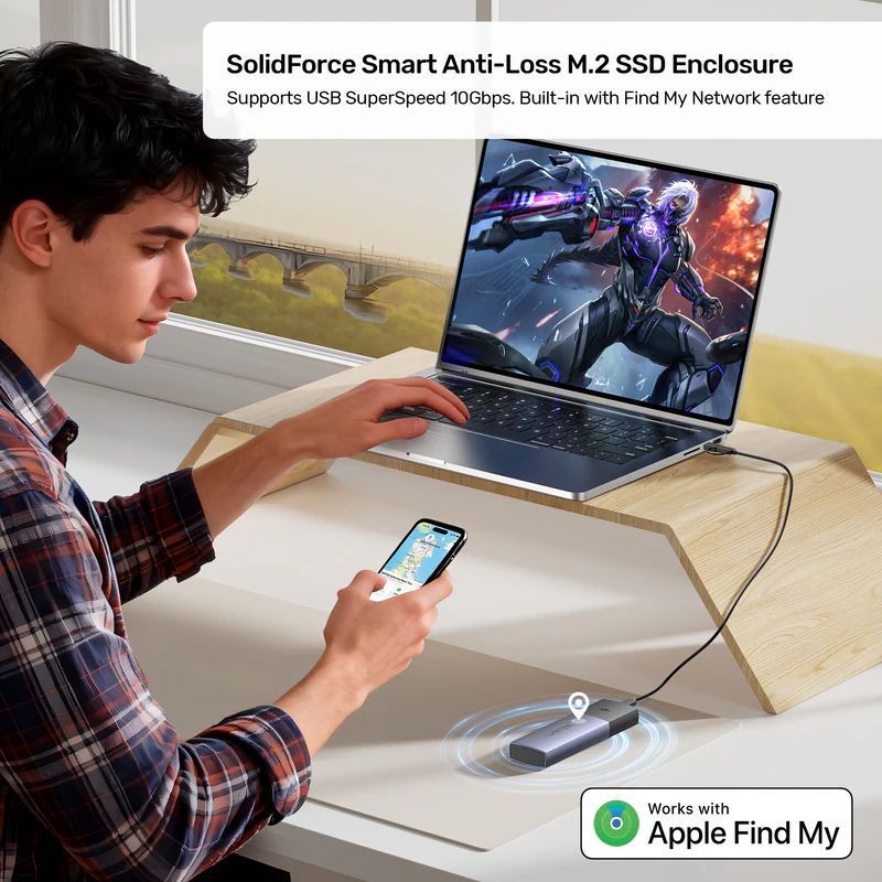 Unitek SolidForce Smart Anti-loss M.2 SSD Enclosure Space Grey Unitek SolidForce Smart Anti-loss M.2 SSD Enclosure Space Grey