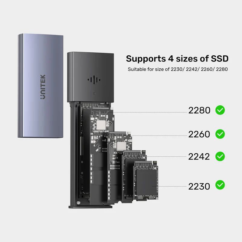Unitek SolidForce Smart Anti-loss M.2 SSD Enclosure Space Grey Unitek SolidForce Smart Anti-loss M.2 SSD Enclosure Space Grey