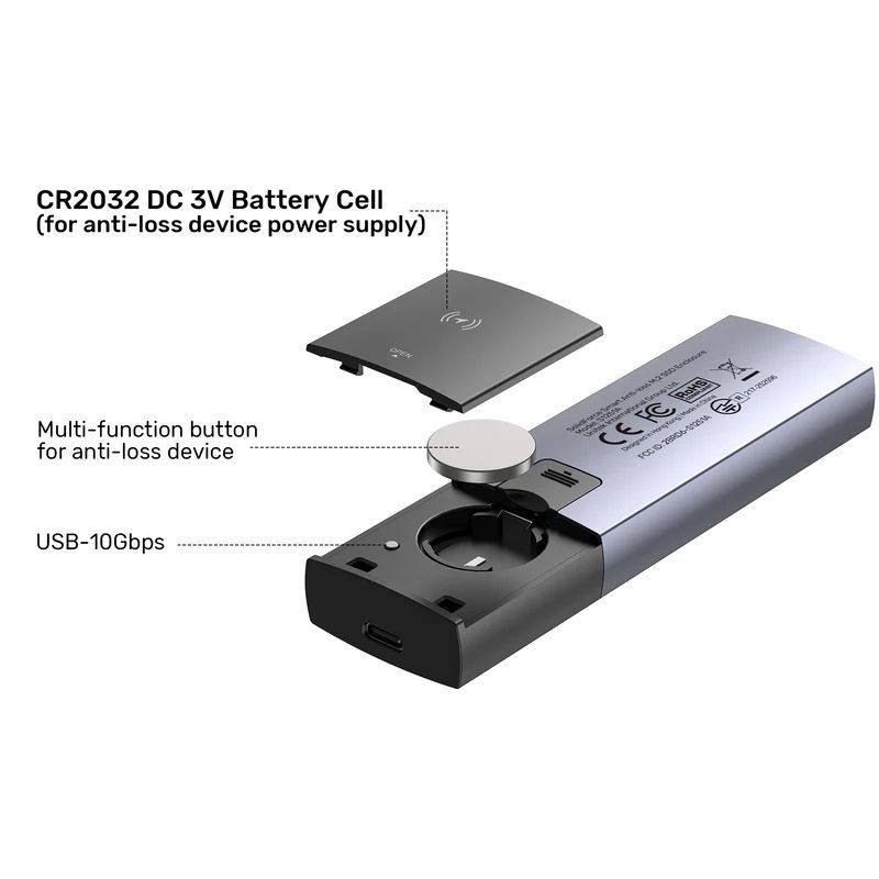Unitek SolidForce Smart Anti-loss M.2 SSD Enclosure Space Grey Unitek SolidForce Smart Anti-loss M.2 SSD Enclosure Space Grey