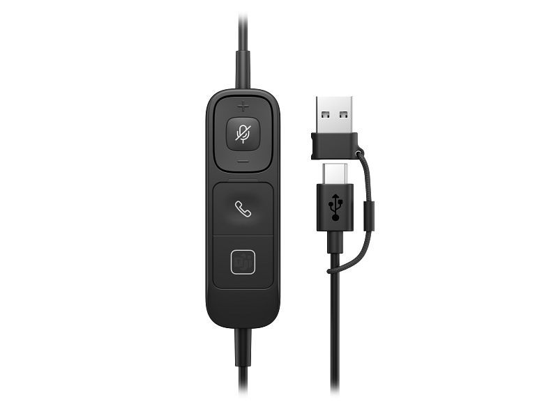 HP Poly Mission 425 Stereo USB Wired Headset Black