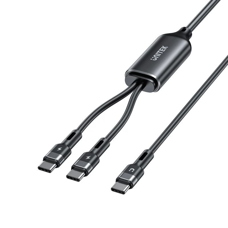Unitek PD100W 2-in-1 USB-C Cable 1,8m Black Unitek PD100W 2-in-1 USB-C Cable 1,8m Black