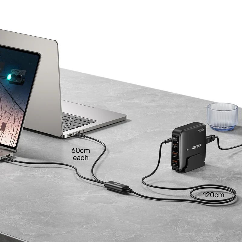 Unitek PD100W 2-in-1 USB-C Cable 1,8m Black Unitek PD100W 2-in-1 USB-C Cable 1,8m Black