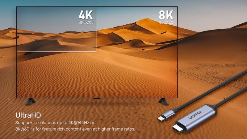 Unitek USB-C to HDMI 8K Cable 1.8m Space Grey