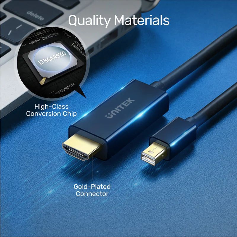 Unitek 4K 30Hz Mini DisplayPort to HDMI 1.4 Cable 2m Black Unitek 4K 30Hz Mini DisplayPort to HDMI 1.4 Cable 2m Black