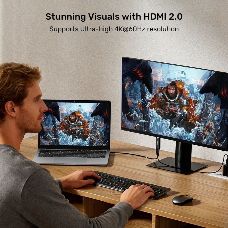 Unitek USB-C to HDMI 4K 60Hz Cable with PD 100W 2m Black Unitek USB-C to HDMI 4K 60Hz Cable with PD 100W 2m Black
