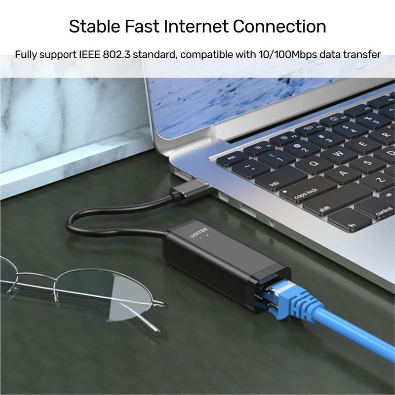 Unitek USB 2.0 to Ethernet Adapter Black Unitek USB 2.0 to Ethernet Adapter Black