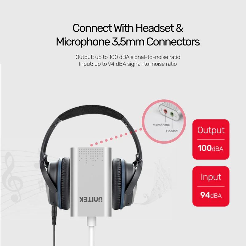 Unitek Y-247A 2.0 USB Hangkártya Silver Unitek Y-247A 2.0 USB Hangkártya Silver