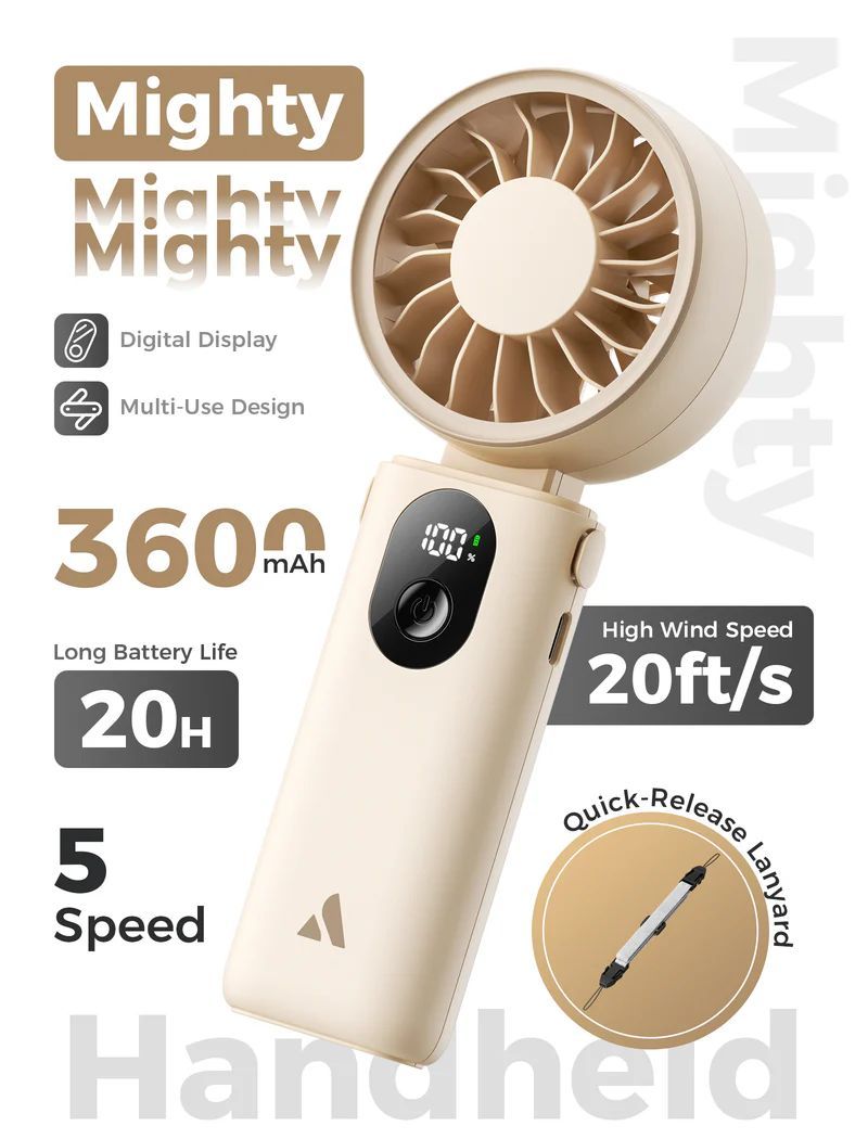 Aecooly Halo 04 Portable Handheld Fan Beige Aecooly Halo 04 Portable Handheld Fan Beige