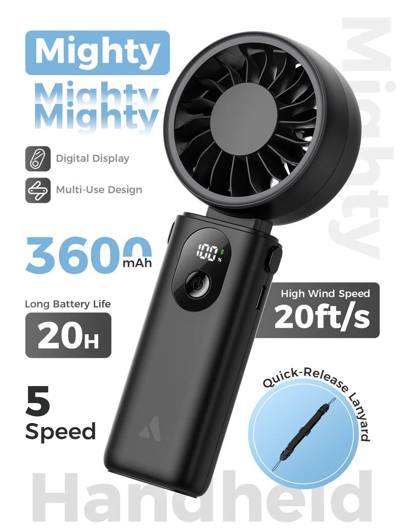 Aecooly Halo 04 Icing Portable Handheld Fan Black Aecooly Halo 04 Icing Portable Handheld Fan Black