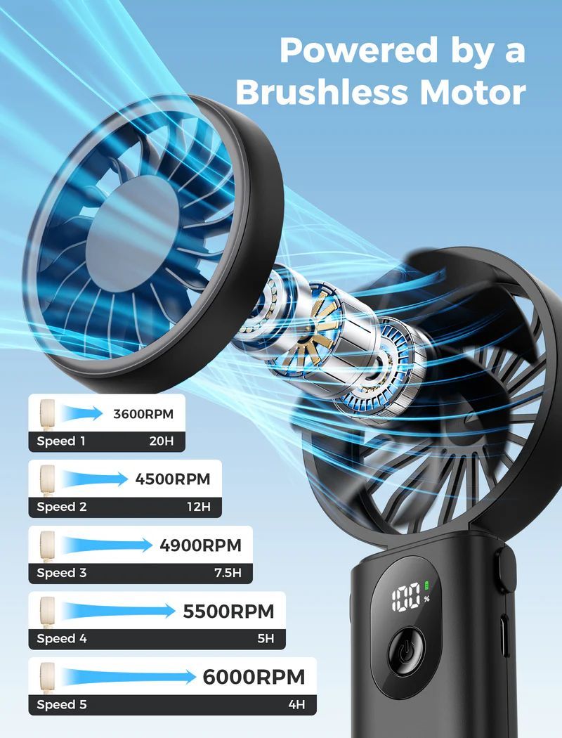 Aecooly Halo 04 Icing Portable Handheld Fan Black Aecooly Halo 04 Icing Portable Handheld Fan Black