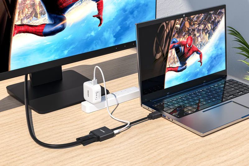 Unitek HDMI to VGA Adapter with 3.5mm for Stereo Audio Unitek HDMI to VGA Adapter with 3.5mm for Stereo Audio