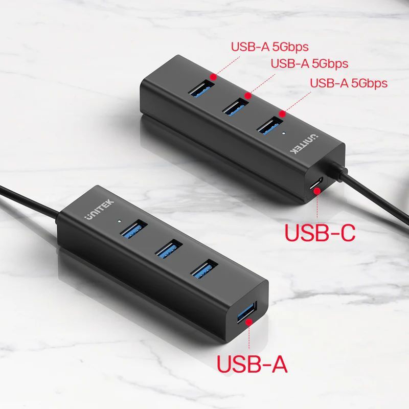 Unitek 4-in-1 USB-A 5Gbps Hub Black Unitek 4-in-1 USB-A 5Gbps Hub Black