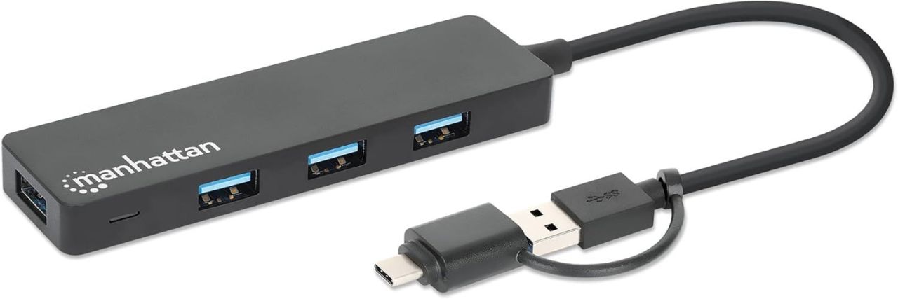 Manhattan 4-portos USB3.2 HUB Black Manhattan 4-portos USB3.2 HUB Black