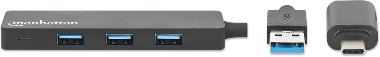 Manhattan 4-portos USB3.2 HUB Black Manhattan 4-portos USB3.2 HUB Black