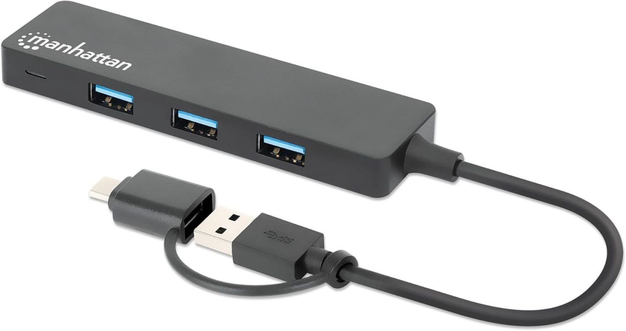 Manhattan 4-portos USB3.2 HUB Black Manhattan 4-portos USB3.2 HUB Black