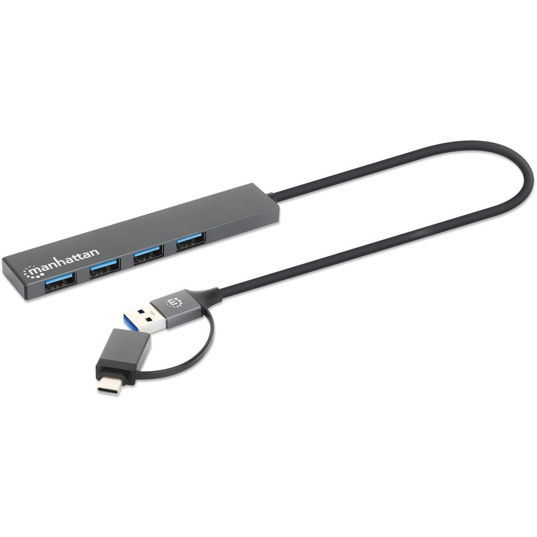 Manhattan 4-portos USB3.2 HUB Grey Manhattan 4-portos USB3.2 HUB Grey