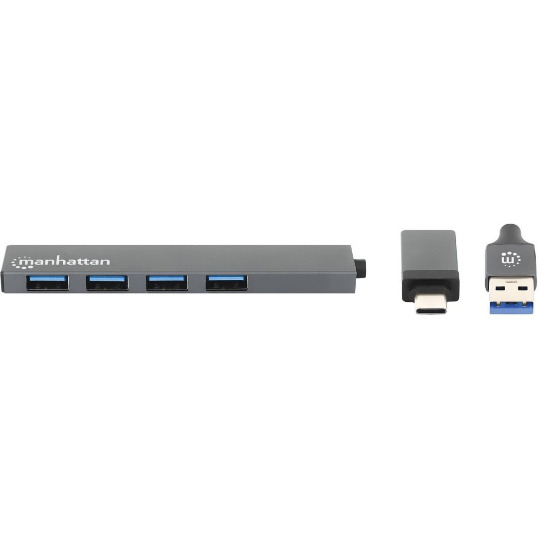 Manhattan 4-portos USB3.2 HUB Grey Manhattan 4-portos USB3.2 HUB Grey