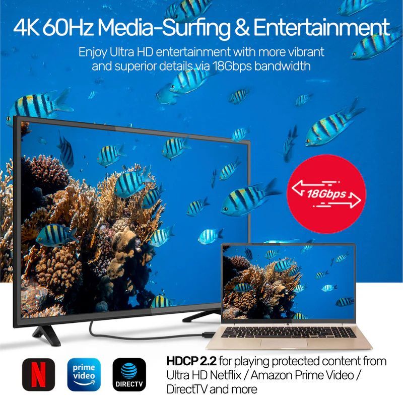 Unitek Micro HDMI to HDMI 4K 60Hz High Speed Cable 2m Black Unitek Micro HDMI to HDMI 4K 60Hz High Speed Cable 2m Black