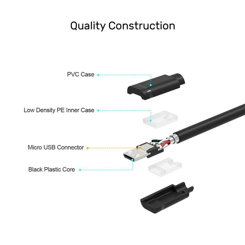 Unitek USB 2.0 to Micro USB Charging Cable 1,5m Black Unitek USB 2.0 to Micro USB Charging Cable 1,5m Black