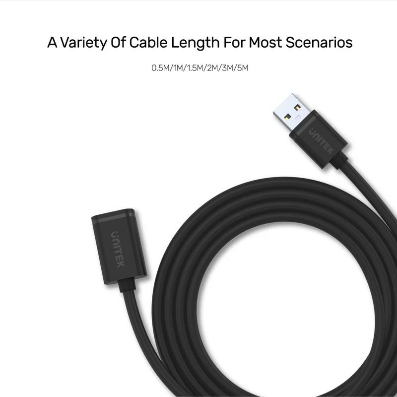 Unitek USB 2.0 Extension Cable 2m Black Unitek USB 2.0 Extension Cable 2m Black