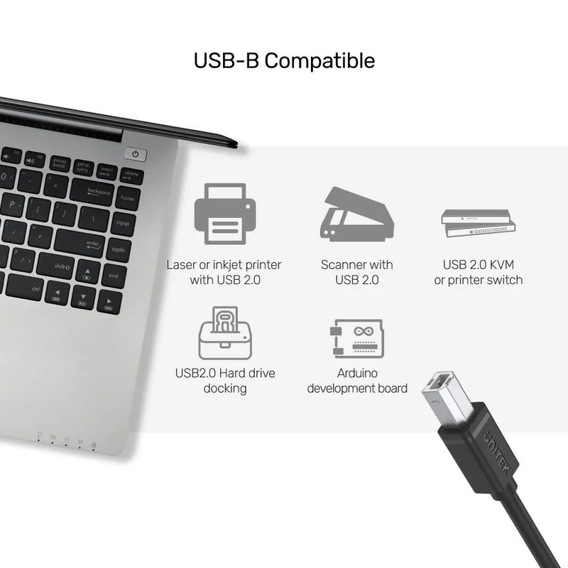 Unitek USB 2.0 to USB-B Cable 3m Black Unitek USB 2.0 to USB-B Cable 3m Black