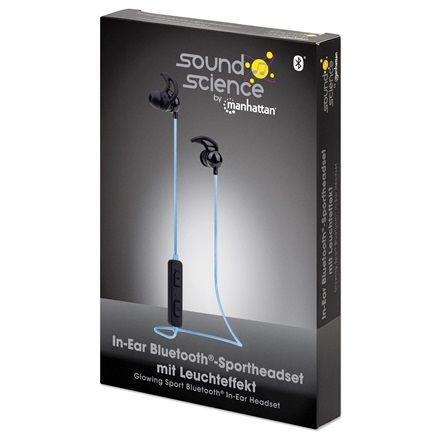 Manhattan Sound Science Glowing Sport Bluetooth Headset Black/Blue Manhattan Sound Science Glowing Sport Bluetooth Headset Black/Blue