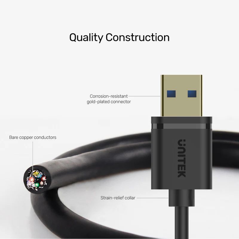 Unitek USB 3.0 Extension Cable 0,5m Black Unitek USB 3.0 Extension Cable 0,5m Black