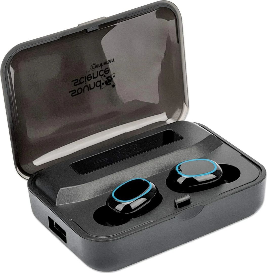 Manhattan Sound Science True Wireless Headset Black/Blue Manhattan Sound Science True Wireless Headset Black/Blue