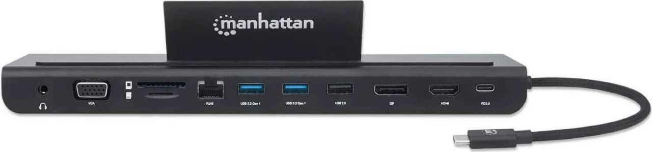 Manhattan USB-C 11-in-1 Triple Monitor Docking Station with MST Manhattan USB-C 11-in-1 Triple Monitor Docking Station with MST