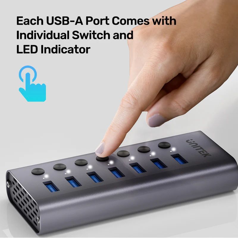 Unitek 7-in-1 Individual Switches Hub Space Grey Unitek 7-in-1 Individual Switches Hub Space Grey