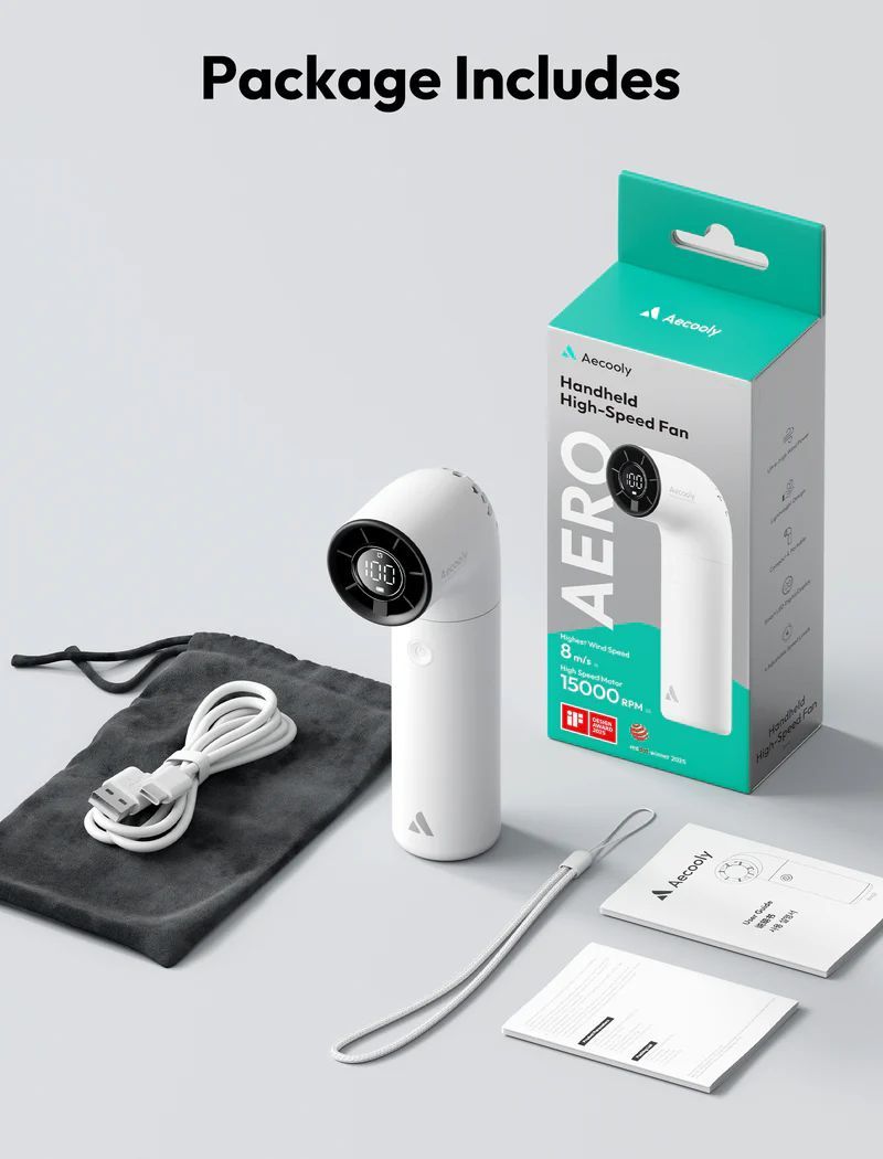 Aecooly Aero Handheld High-Speed Fan White