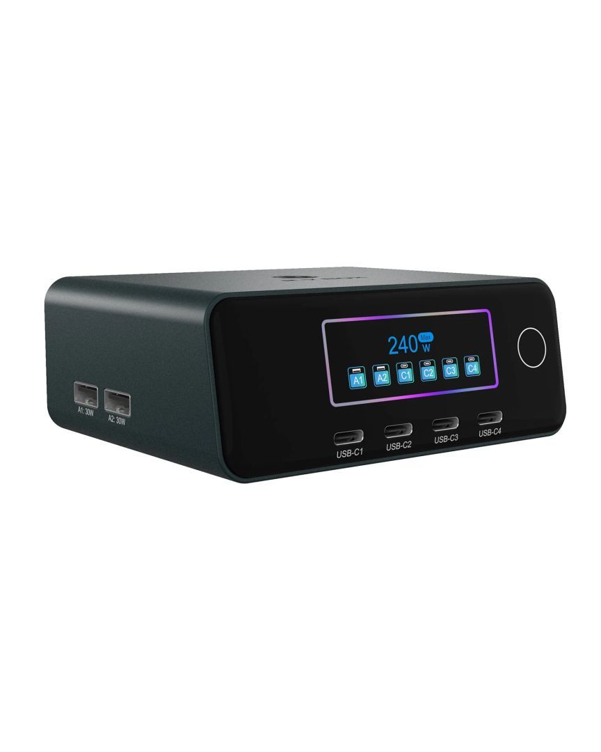 Raidsonic IcyBox GaN Charging Station with LCD-TFT display and up to 240 W Raidsonic IcyBox GaN Charging Station with LCD-TFT display and up to 240 W