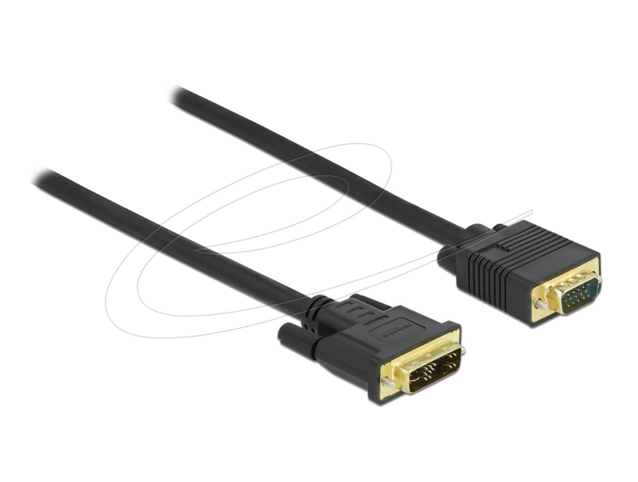 DeLock DVI 12+5 male to VGA male cable 5m Black DeLock DVI 12+5 male to VGA male cable 5m Black