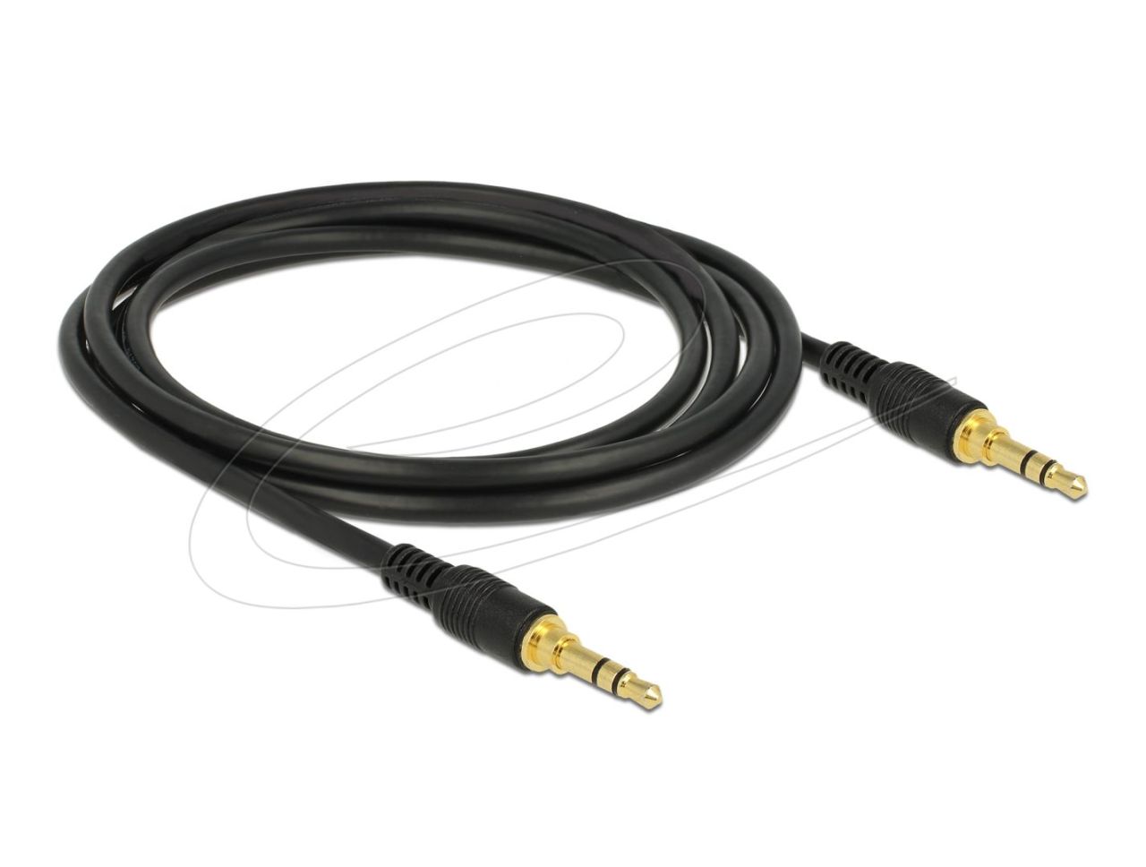 DeLock Stereo Jack 3,5mm 3 pin male > male cable 2m Black DeLock Stereo Jack 3,5mm 3 pin male > male cable 2m Black