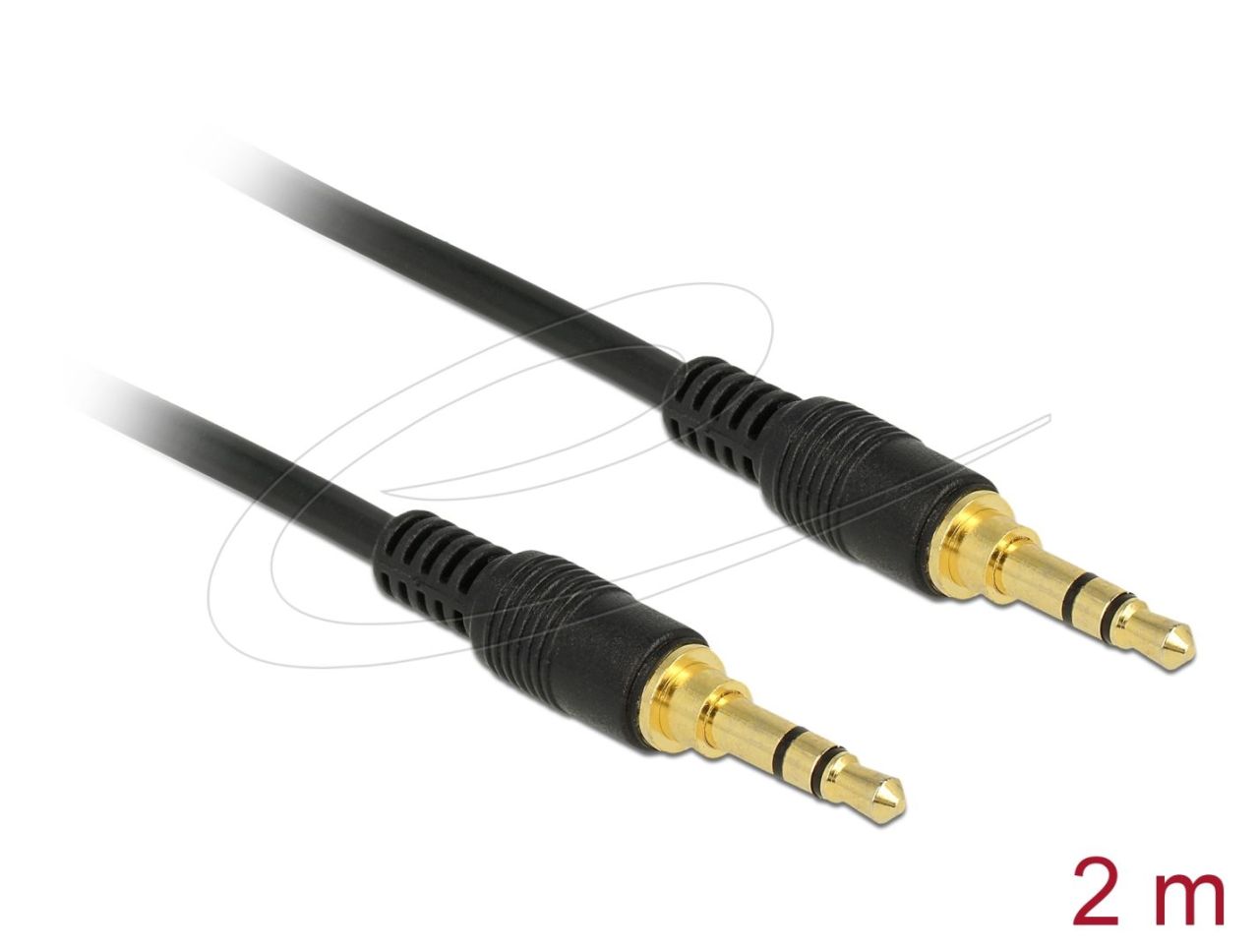 DeLock Stereo Jack 3,5mm 3 pin male > male cable 2m Black DeLock Stereo Jack 3,5mm 3 pin male > male cable 2m Black