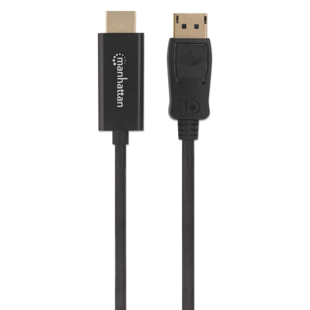 Manhattan 4K@60Hz DisplayPort 1.2 to HDMI 1.2 male/male Cable 1,8m Black Manhattan 4K@60Hz DisplayPort 1.2 to HDMI 1.2 male/male Cable 1,8m Black