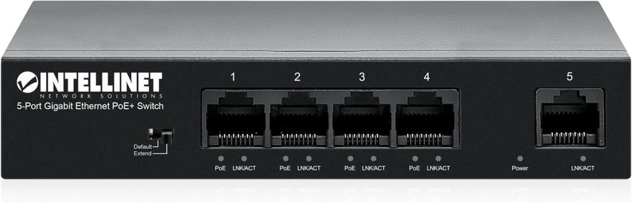 Intellinet 5-Port PoE Switch Black Intellinet 5-Port PoE Switch Black