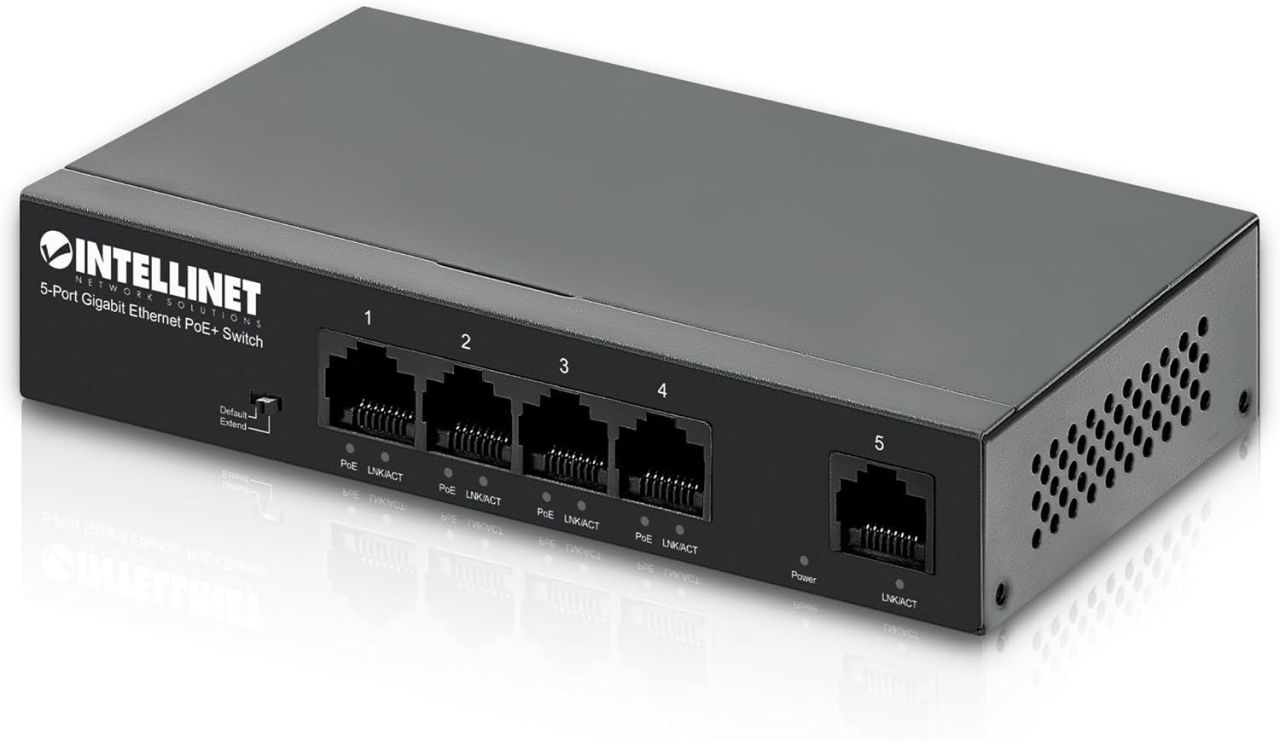 Intellinet 5-Port PoE Switch Black Intellinet 5-Port PoE Switch Black