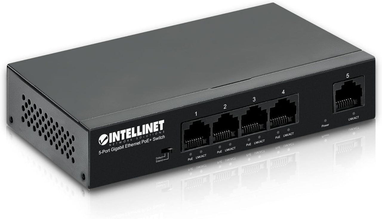 Intellinet 5-Port PoE Switch Black Intellinet 5-Port PoE Switch Black