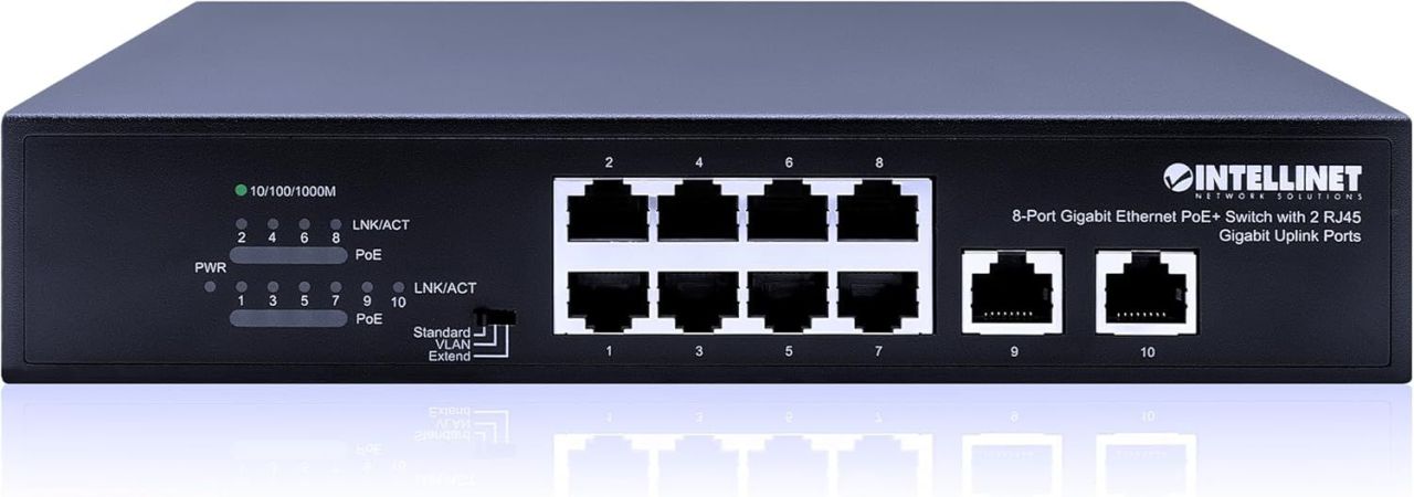 Intellinet 8-Port PoE Switch Black Intellinet 8-Port PoE Switch Black