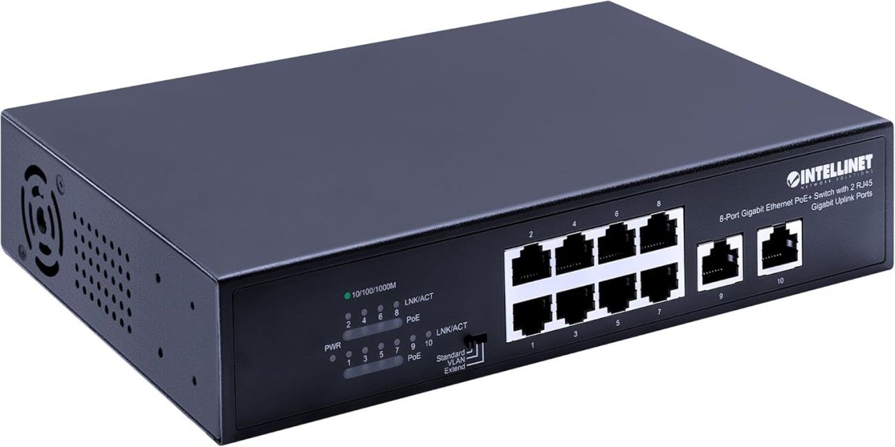 Intellinet 8-Port PoE Switch Black Intellinet 8-Port PoE Switch Black