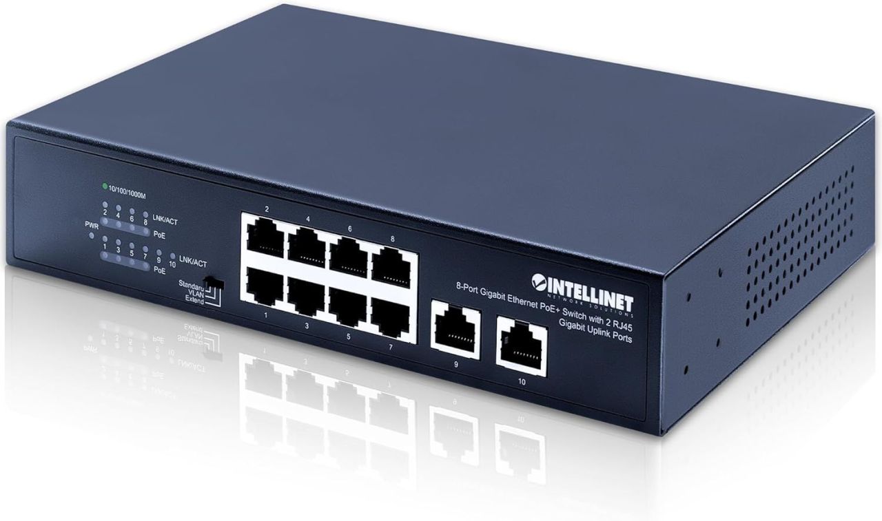 Intellinet 8-Port PoE Switch Black Intellinet 8-Port PoE Switch Black