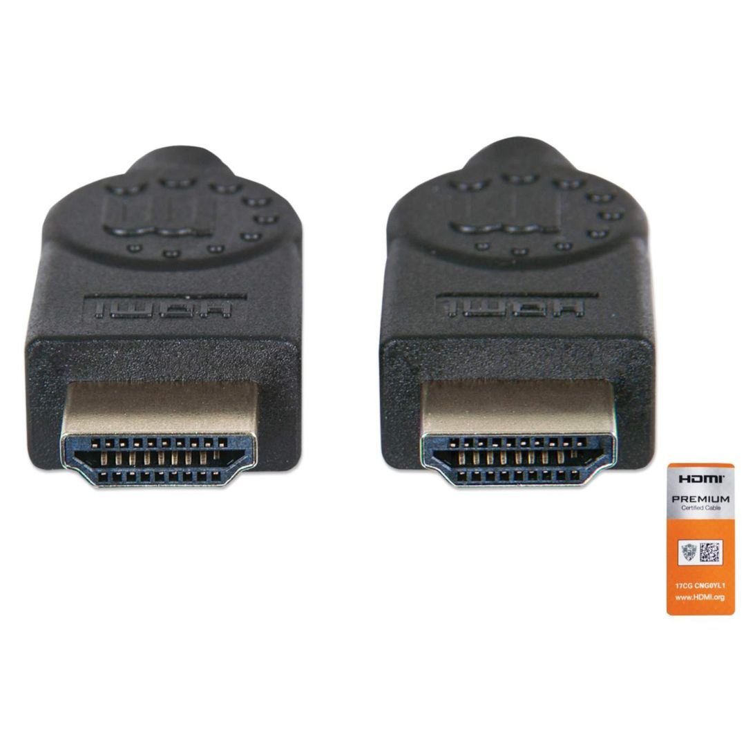 Manhattan 4K@60Hz Certified Premium High Speed HDMI Cable with Ethernet 1m Black
